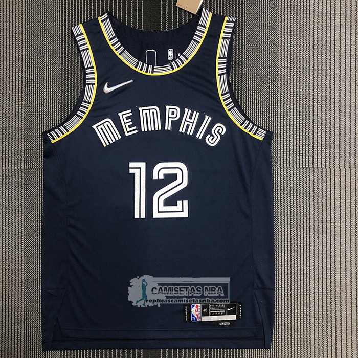 Camiseta Memphis Grizzlies Ja Morant NO 12 Ciudad 2021-22 Autentico Azul
